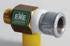 EWE-Wasserzähler-Anlagen Isolierstück mit Aussen- und Innengewinde Abmessung Abmessung Bestellnummer Preis u AG R IG Rp 1/2 1/2 3382010 39,00