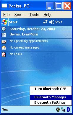 Bluetooth verfügbar und aktiv ist.