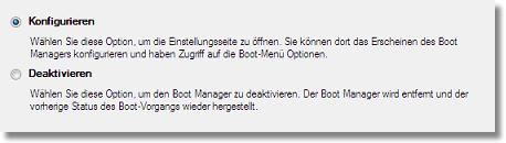 Partition Manager Virtuelle Server 75 Anwenderhandbuch Deaktivierung/Konfigurierung des Boot Managers.