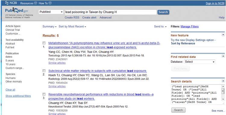 Suchen in PubMed - Freitextsuche die einfachste Möglichkeit der Suche in PubMed besteht darin, den Suchausdruck als eine Folge von (englischen) Wörtern zu formulieren.