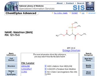 ChemIDplus ist im Internet verfügbar unter: http://chem.sis.nlm.nih.