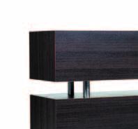 Cashdesk with wenge finish, front in white methacrylate, available with or without lighting.