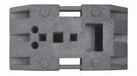 Universalbakenfußplatte K1 nach TL Maße: 800 x 400 x 120 mm Einstecköffnungen: 2 x 40 x 40 mm, 60 x 60 mm, 2 x d = 42 mm Gewicht: ca.