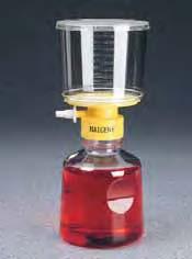 Unterdruckfiltration direkt in eine sterile Flasche ist möglich. Vorsicht: Nur sterile, für Unterdruckanwendungen zugelassene Flaschen verwenden.