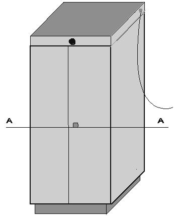 Masse: L/B/H 750/750/1850 Angabe in mm