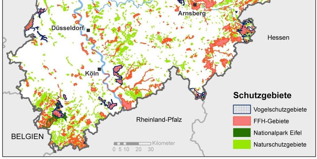 600) Anteil an Landesfläche NRW 8,1 % 4,9 % 5,4 % 3,9 % NSG, NP Eifel + FFH Vogelschutzgebiete Schutzgebietssystem