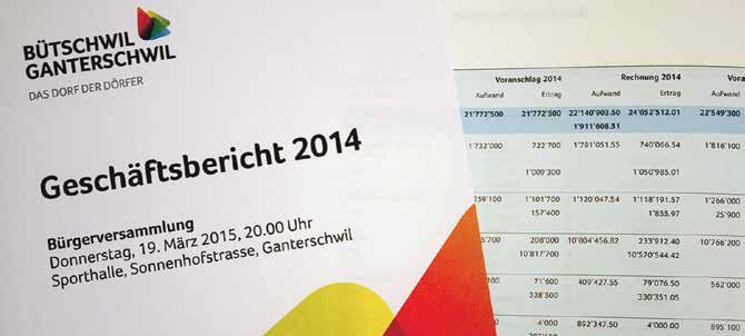Mitteilungsblatt Ausgabe Nr. 5 12. März 2015 EINLADUNG ZUR BÜRGERVERSAMMLUNG Vergangene Woche haben Sie den Geschäftsbericht 2014 der Politischen Gemeinde -Ganterschwil erhalten.