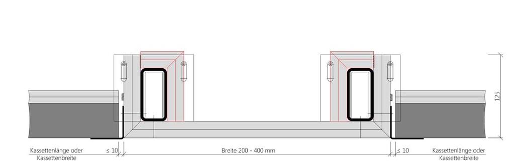 Einlege Mittelfries B = 200-400 mm Überbrückung mit Weitspannträger E.MF.