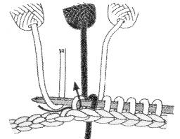 Ferro 2 (e tutti i ferri seguenti): avora le maglie come si presentano = se la maglia è a dritto lavorerai un dritto, se è a rovescio lavorerai un rovescio. Coste doppie 1. R.: * 2 M. rechts, 2 M.