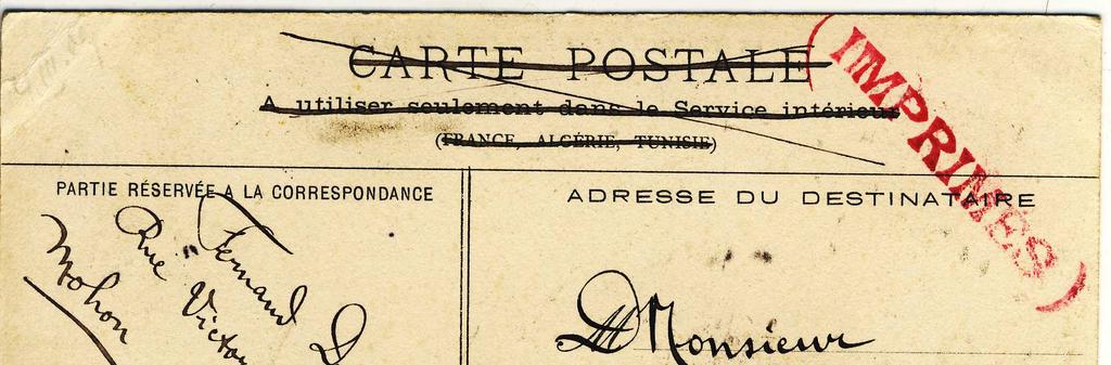 - 3 - Dafür, dass Rosalie eine Französin oder zumindest eine frankophone Person war, sprechen einige deutliche Indizien: 1.) Rosalie hat die Briefmarke auf die Rückseite (=Bildseite) geklebt.