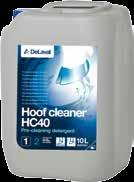 1. Reinigen DeLaval Klauenreiniger HC40 Ein schonendes Reinigungsmittel direkt vor dem Desinfektionsbad zu verwenden entfernt Schmutz von der Klaue hilft, den Klauenzwischenraum zu reinigen bei