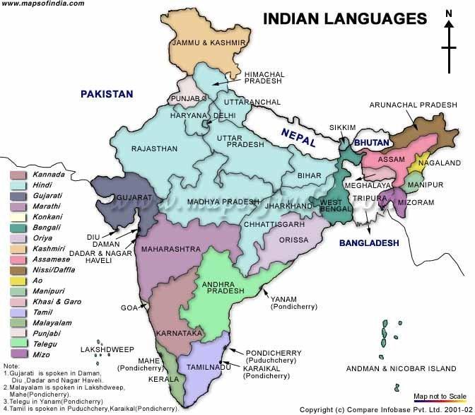 gleichen Relation zum Sanskrit wie die modernen europäischen Sprachen zum Latein. In Südindien werden Sprachen der drawidischen Familie gesprochen.