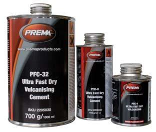 PREMA Ultra Fast Dry Vulcanizing Cement PREMA ultraschnell trocknender Vulkanisierzement 220 PFC-4 Ultra Fast Dry Vulcanizing Cement 8 ml can with brush Ultraschnell trocknender Vulkanisierzement 8