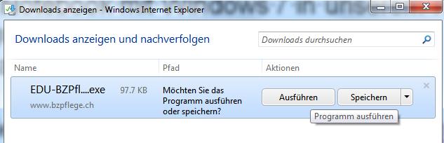 Verbindung mit WLAN EDU-BZPflege automatisch erstellen Um Ihr Notebook mit Windows 7 in unserem Netz nutzen zu können, benötigen Sie die Konfigurationsdatei EDU-BZPflege.