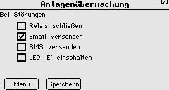 1 Testübertragung starten antippen Ein Hinweisfenster wird angezeigt, nach dem Test kann der Status am Display kontrolliert werden.