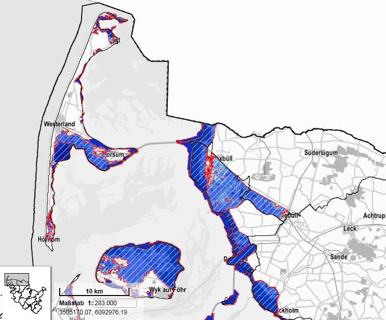 26 c) Küstenhochwasser mit hoher Wahrscheinlichkeit ohne ein Bauwerksversagen bei einem regionsspezifisch ermittelten Wasserstand mit 20-jährigem Wiederkehrintervall (HW 20 ).