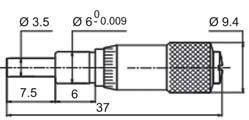 Bügelmeßschraube für Draht- und Kugelmessung besonders leicht Meßtroel und Bügel mattverchromt mit HM-Meßfläche Ø 6,5