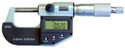 Digital-Bügelmeßschraube DIN 863 mit HM-Meßflächen Spindel-Ø 6,5 / inch umschaltbar große (7 ) Ableseziffern Ablesung 0,001 / 0,00005" Multifunktion ab 25-50 mit Einstellmaß