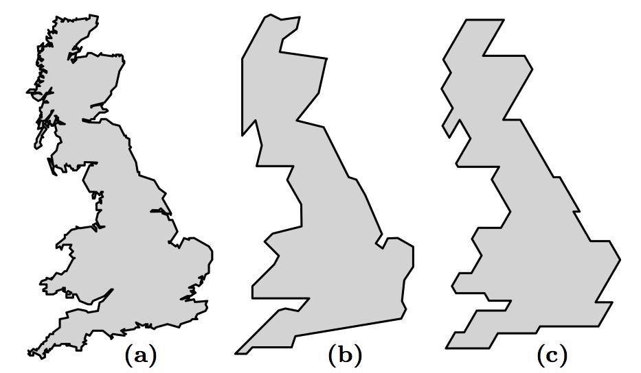 Beispiel 2: Schematisierung von Polygonen schematische Karten nutzen oft eingeschränkte Kantenrichtungen Polygonflächen müssen geeignet