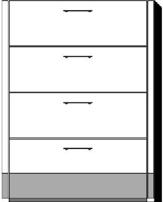 Stand-Beimöbel (Kombinationen) inkl. 2 Außenseiten und durchgehendem Abdeckblatt.