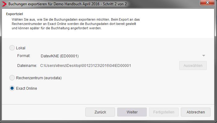 1.2 Export Buchungsliste Exact Online Erzeugt man über Dienste > Rechnungswesen > Buchungen exportieren eine Buchungsdatei für das Finanzbuchhaltungssystem Excat-Online,