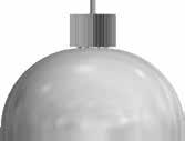 sym31 Watt Systemleistung mit halbkugelförmigem Leuchtenschirm Gehäuse aus Aluminium aussen schwarz pulverbeschichtet, innen wahlweise gold oder grün pulverbeschichtet, Pendellänge max. 2,1 m.