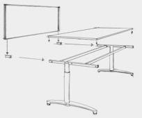 Zubehör Standardtische und elektromotorische Steh-Sitz-Tische in gleicher Optik
