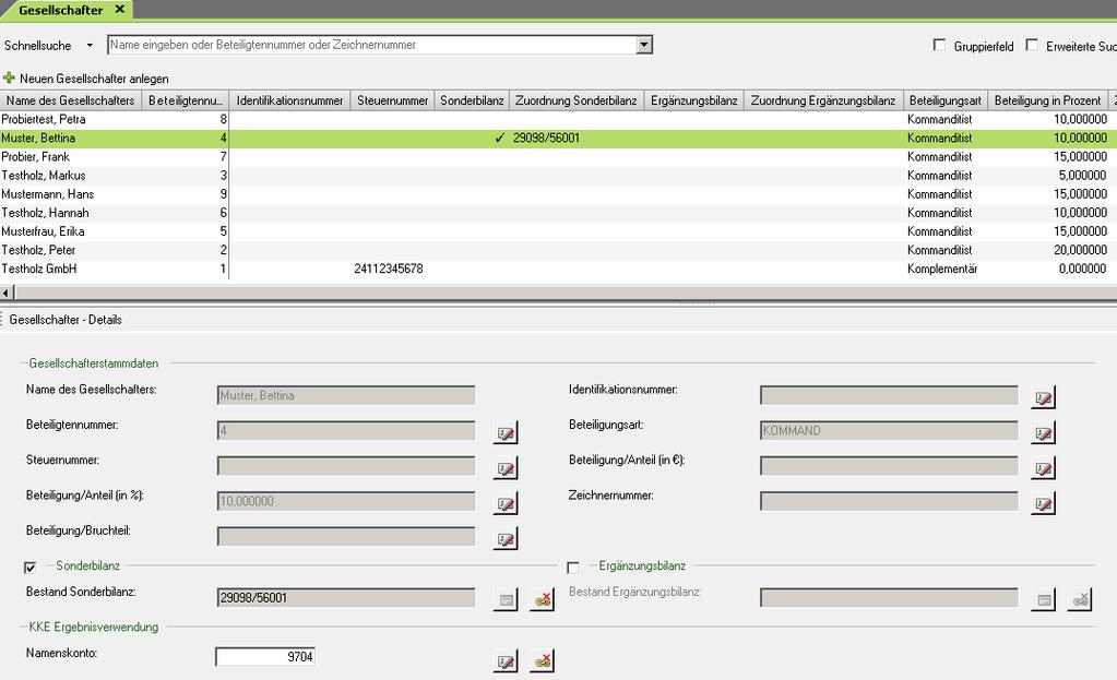 Stammdaten Gesellschafter Stammdaten Gesellschafter Sie können direkt über DATEV Kanzlei-Rechnungswesen pro auf die Gesellschafterstammdaten zugreifen. Hinweis Relevante Daten für die KKE bzw.