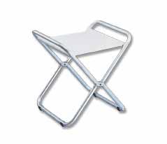 Siège et dossier en sky avec double couture rembourré. SEAT EXTRA SERIES MOD. «CANDIA» Size: H 81 x 52 x 51 cm. Adjustable to minimum dimensions. Made of light anodised alloy with anticorodal joints.