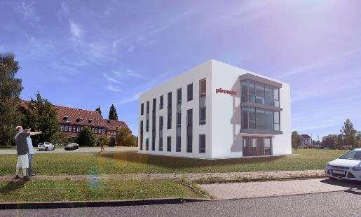 Aussichten Neubau Bürogebäude 2017 Gewerbegebiet Osthafen Zentrum von Rostock 100% nutzbar durch pironex GmbH 3 Etagen 2 Etagen