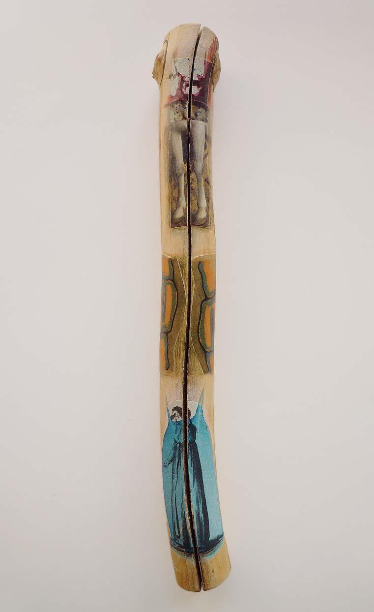 Senoi, Wandobjekt Pappe mit Plexiglaseinsatz, bezogen, 28x20x2,5cm