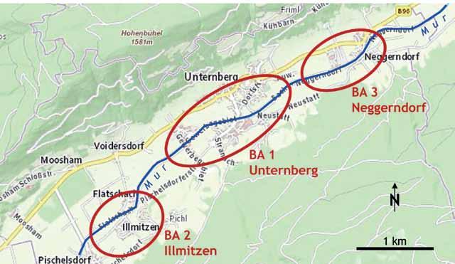 8 Das Projekt Die Ergebnisse des GEK Mur-Taurach-Lonka und der Gefahrenzonenplanung, die Defizite im Hochwasserschutz und in der Gewässerökologie aufzeigten, veranlassten die Gemeinde Unternberg ein