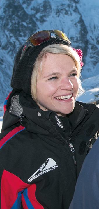 INTERVIEW ERSTE PISTENRETTERIN IM DIENST Melanie Santer-Scheiber arbeitet als erste Frau bei der Pistenrettung der Bergbahnen Sölden. Die 20-jährige Venterin hat ihr Hobby zum Beruf gemacht.