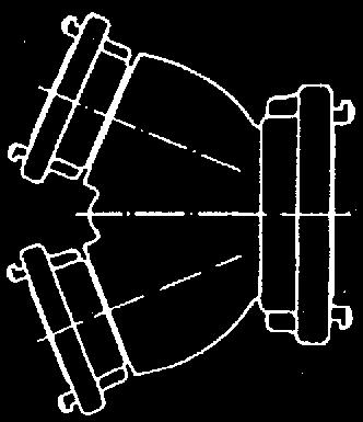 10. Armaturen zur Löschmittelfortleitung 10.1.Sammelstück A - 2 B: B 2 C Vereinigt zwei Leitungen mit kleinem Durchmesser zu einer Leitung mit großem Durchmesser.