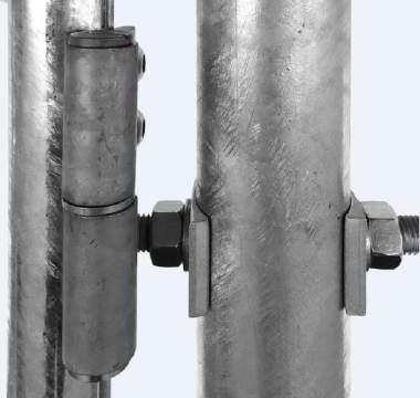 Wahlweise mit Profilzylinder oder KABA-Ausschnitt Tor feuerverzinkt und pulverbeschichtet erhältlich Rohrrahmen 1 ¼. 2-flüglige Tore inkl.