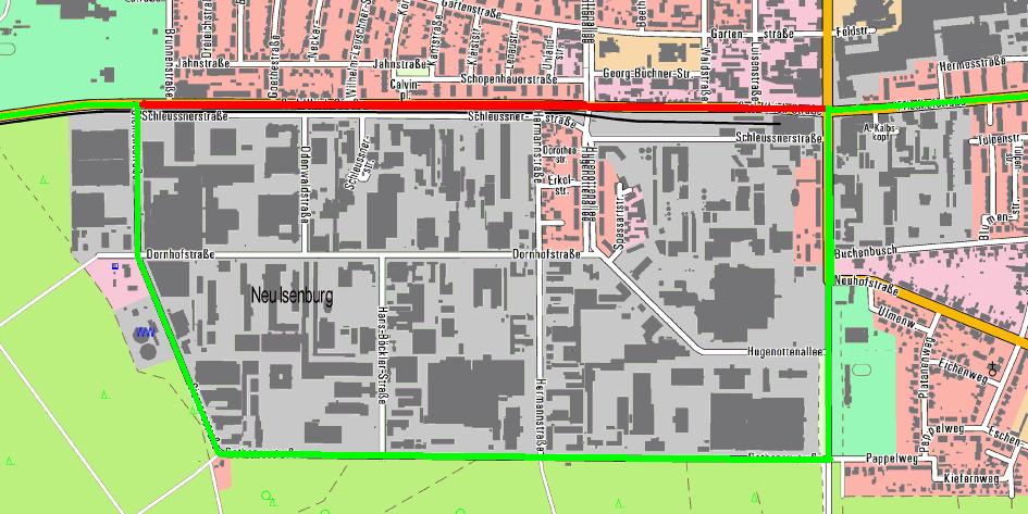 Carl-Ulrich-Straße Friedhofstr. Siemensstr. Gewerbegebiet Frankfurter Str. Rathenaustr. Abbildung 29: Kartengrundlage: Hess.