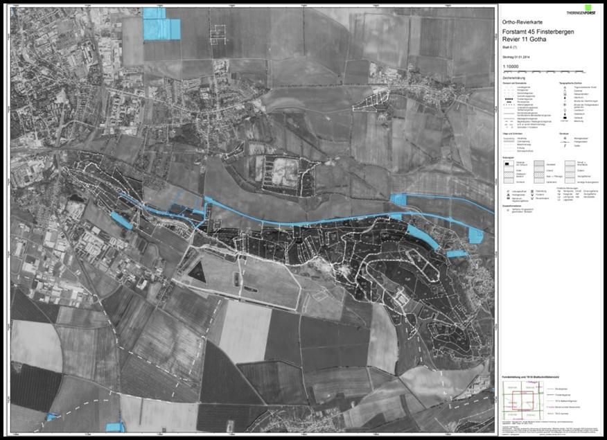 Grundlage der Waldzugangskarten- Untersuchung Waldzugangskarte Maßstab 1:10.