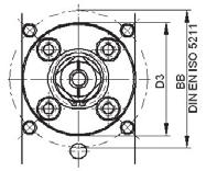FCKH SAE (ISO 6162) FCKH SAE (ISO 6162) Bohrbild für Antriebsaufbau Hole pattern for actuator mounting FCKH SAE3000 (ISO 6162) DN LW PN L D D4 f H H1 H2 H4 SW M S BB D3 H3 A B G T bar Zoll ISO