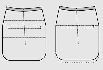 Schnittteil mit Einlage unterer mit Taschenspiegel linke Stoffseite 3 : Die wird im Bruch 4 Verarbeitung: Für die saubere gelegt.