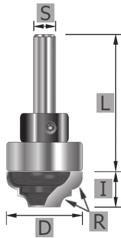 C.T. ogee router bit Ausführung: Umfangschneidend, Bohrschneide Implementation: Scope cutting, TC centre tip D SL GL S R 1055 127 08 12,7 9,5 42 8 2 362895