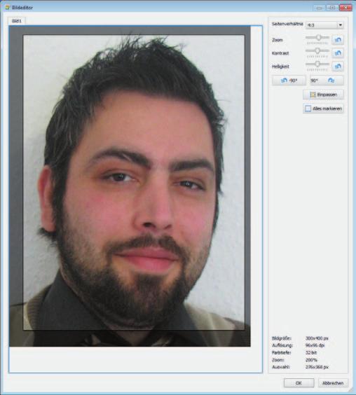 Automatische Bildbearbeitung PSDCard verfügt über ein automatisches Bildbearbeitungsmodul, das Gesichter automatisch erkennt, zuschneidet und rote Augen entfernt.