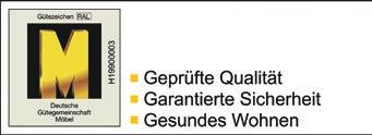 Prüfnummer / control number Nach den Richtlinien für den Klimaschutz der Deutschen Gütegemeinschaft Möbel According to the guidelines for climate protection