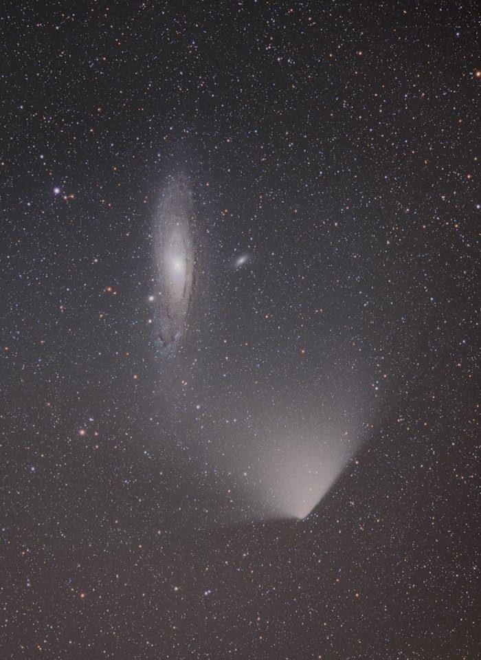 Komet PanSTARRS bei Andromeda M. Jäger 01.04.
