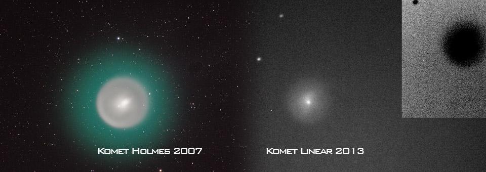 Vergleich der Kometen Linear und Holmes www.jahrhundertkomet.