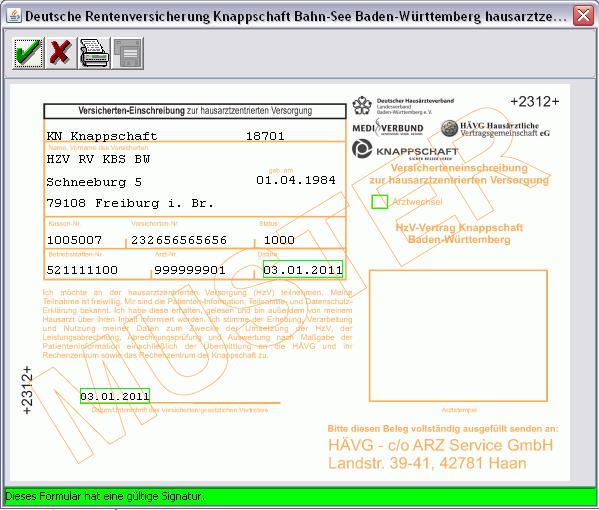 Über die Symbole oberhalb des Formulars können Sie folgende Funktionen auslösen: Speichert die