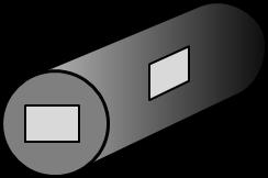 Abb. 3: Probenschliffe quer (links) und in Extrusionsrichtung (rechts) einer PAN- Faser