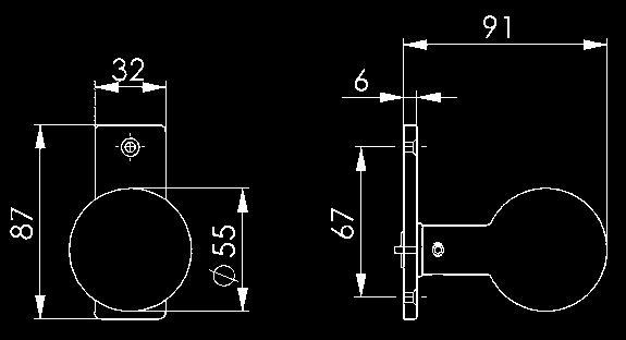 2 Schrauben, Edelstahl rostfrei. Kurzschild mit 72 mm Entfernung.