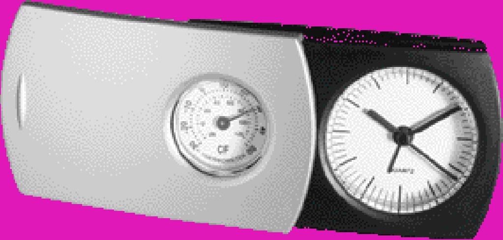 604 302 003 TIME STICK 503 268 003 SEVILLA Quarz-Tischuhr Quartz alarm clock Mit Thermometer ( C/ F).