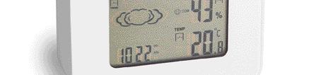 Thermometer und Wetteranzeige. Format ca. 9 x 5,5 x 1 cm. Inkl.