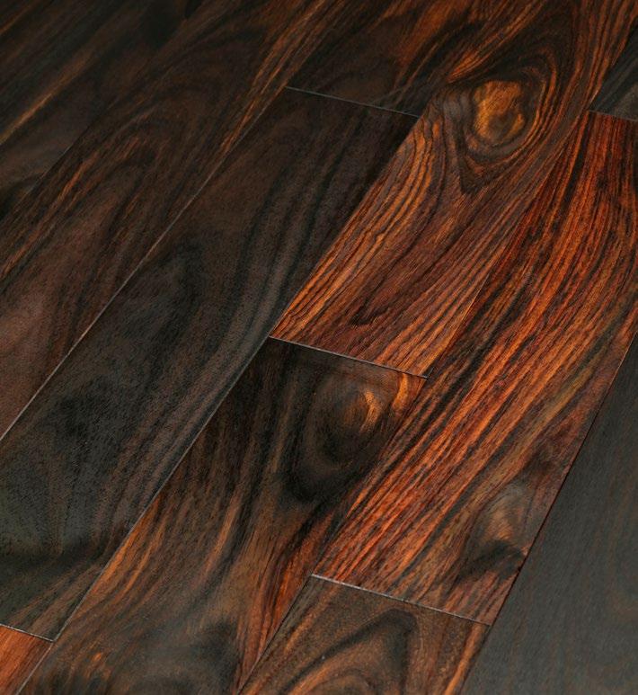 Landhausdiele massiv Exoten Exotic Solid Wooden flooring Palisander Eleganz Palisander elegance Die Sortierung Palisander Eleganz ist eine sehr dunkle und leicht geflammte Holzart aus Indonesien,
